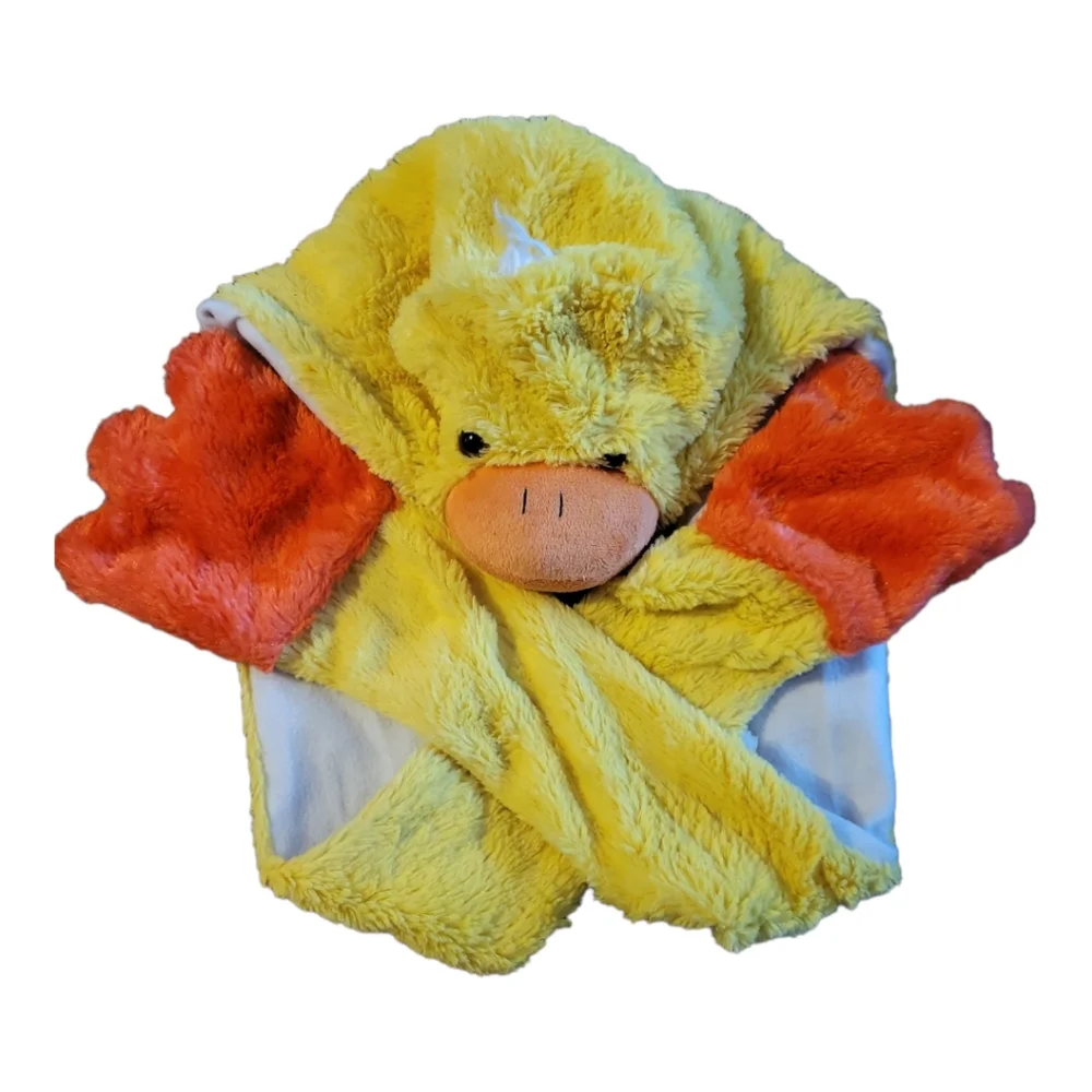 Vtg 2012 Kellytoy Plush Lined Yellow Duck Hat Scarf Age 3 & Up